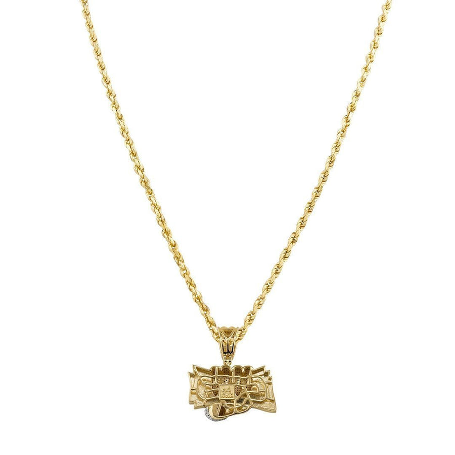 Yellow Diamond Money in Hand Pendant in 10k Yellow Gold 0.56 Ctw
