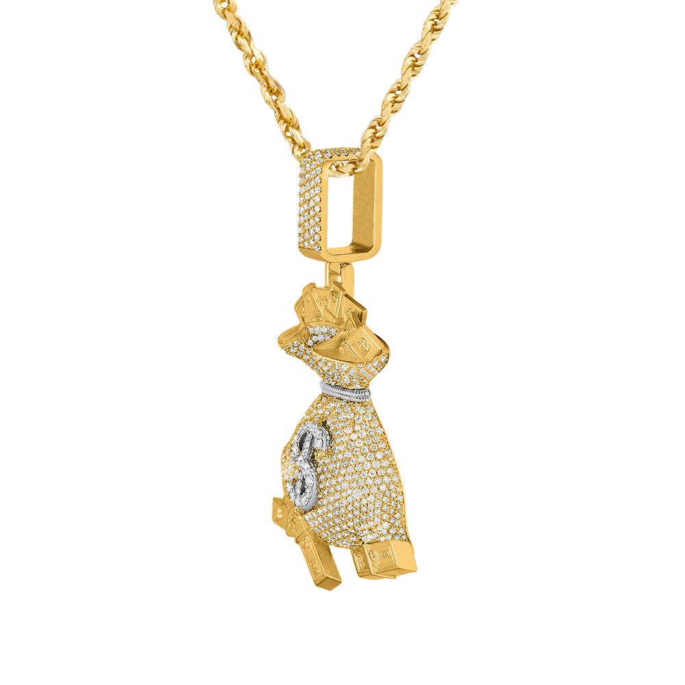 yellow DIAMOND MONEY PENDANT IN 14K YELLOW GOLD 7.78 CTW