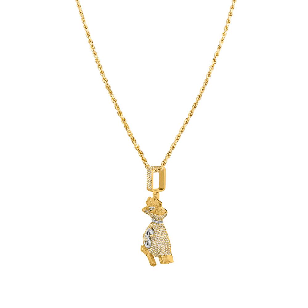 yellow DIAMOND MONEY PENDANT IN 14K YELLOW GOLD 7.78 CTW