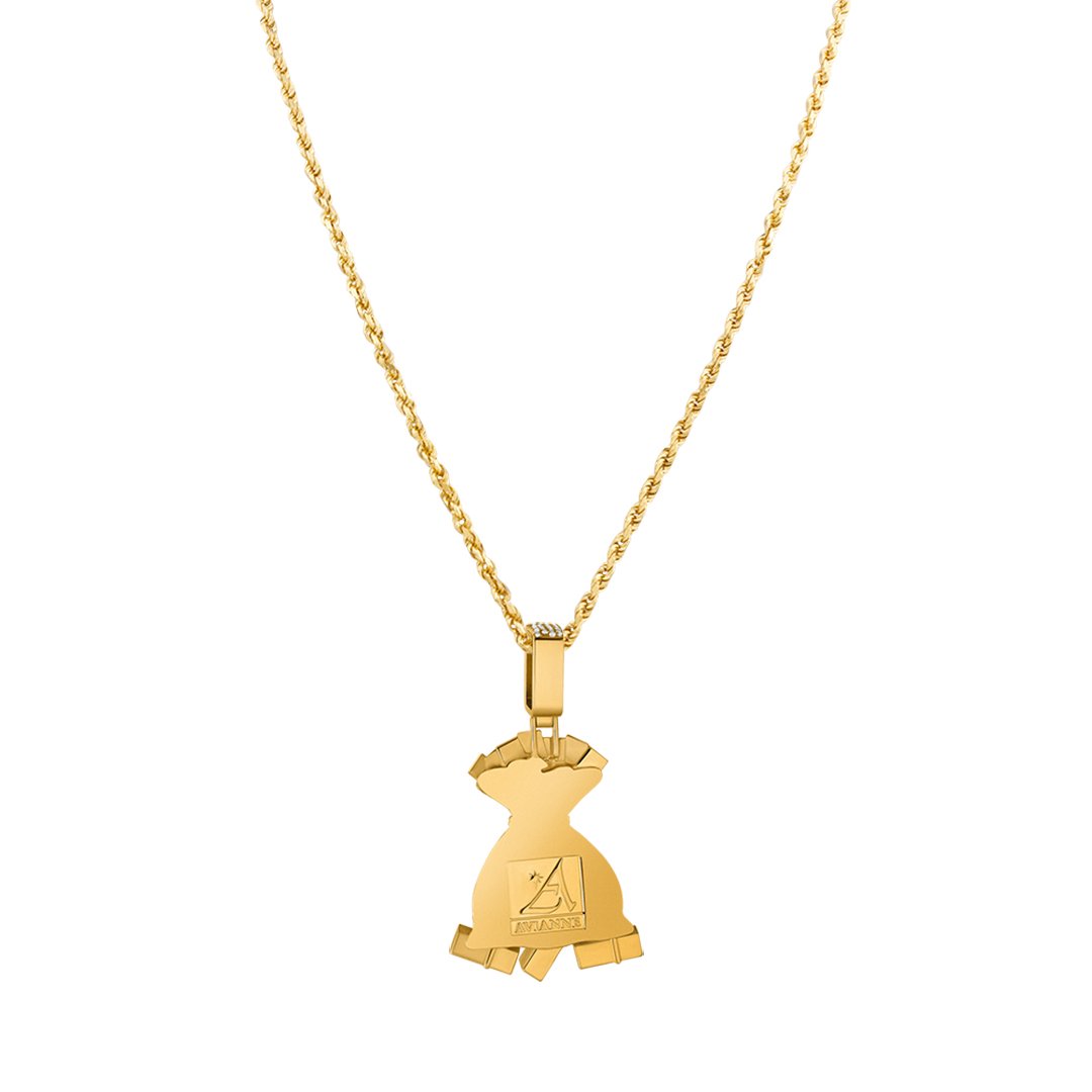 yellow DIAMOND MONEY PENDANT IN 14K YELLOW GOLD 7.78 CTW