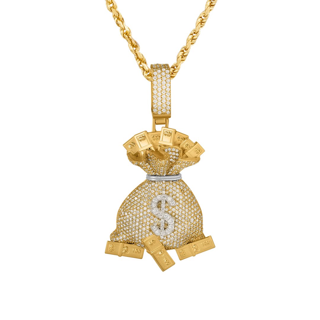 yellow DIAMOND MONEY PENDANT IN 14K YELLOW GOLD 7.78 CTW