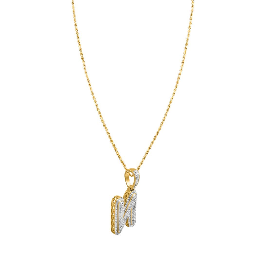 10k Yellow Gold Diamond N Pendant 0.41 Ctw