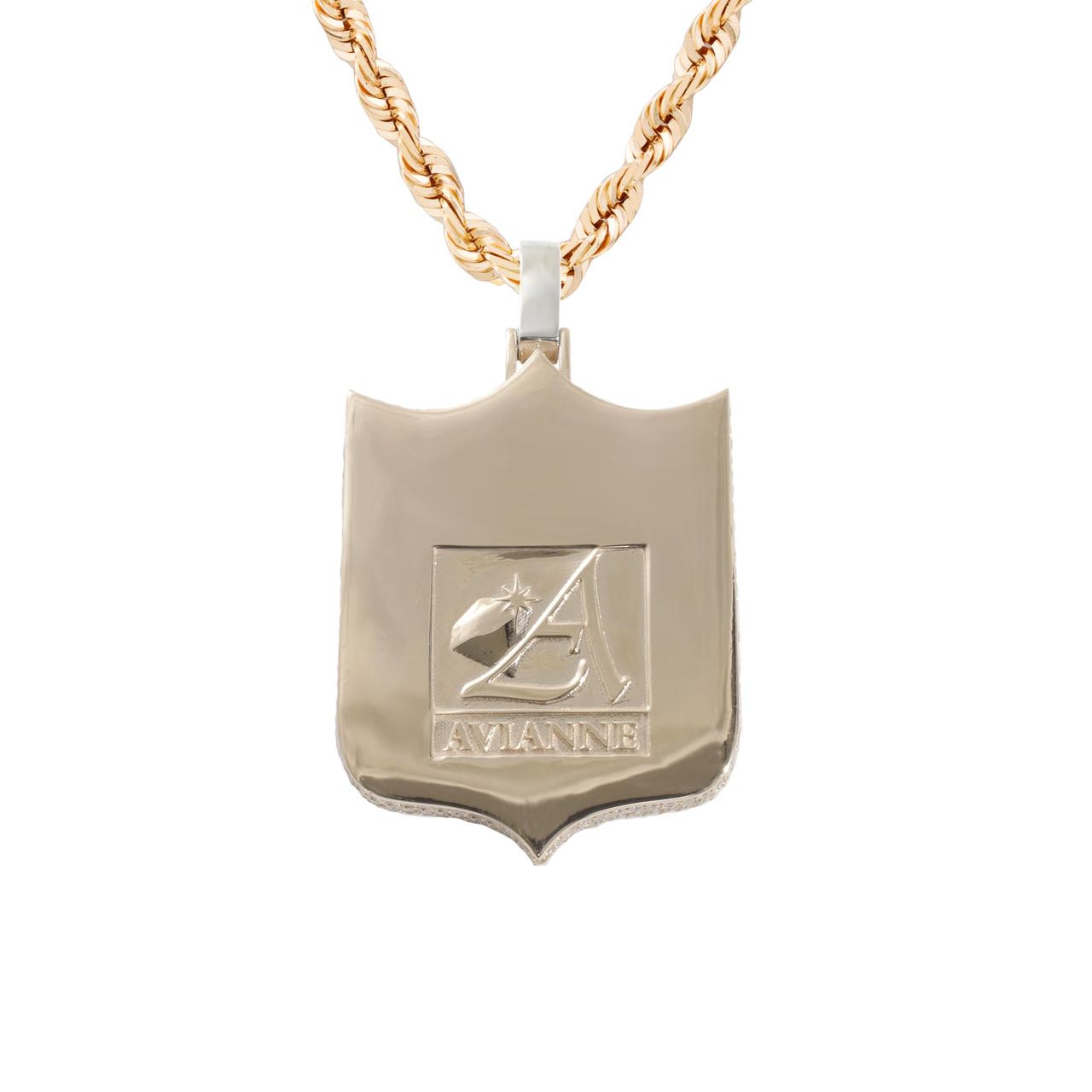 Two Tone Diamond NFL Pendant in 14k Two Tone Gold 13.22 Ctw