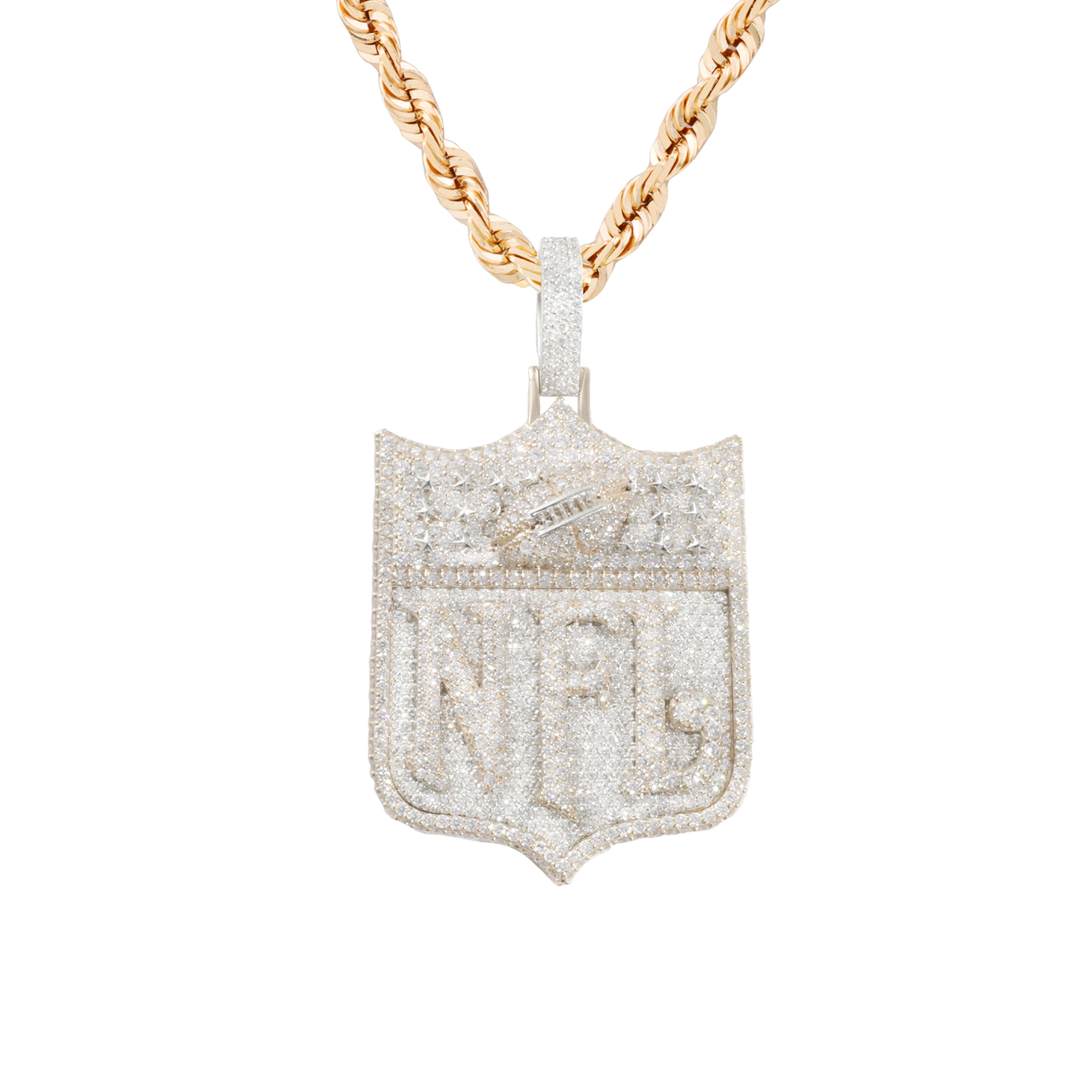 Two Tone Diamond NFL Pendant in 14k Two Tone Gold 13.22 Ctw