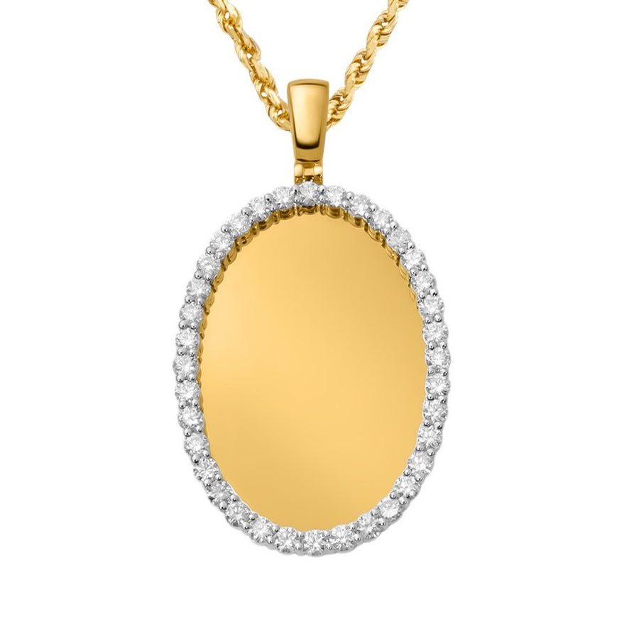 Yellow Diamond Oval Memory Pendant in 10k Yellow Gold 5.44 Ctw
