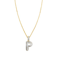 Thumbnail for White Diamond P Pendant in 10k Yellow Gold .29 Ctw