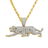 Thumbnail for Yellow Diamond Panther Pendant 10k Yellow Gold 0.97 Ctw