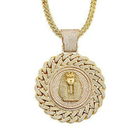 Thumbnail for Diamond Pharaoh Cuban Link Style Pendant 14k Solid Yellow Gold 32.96 Ctw