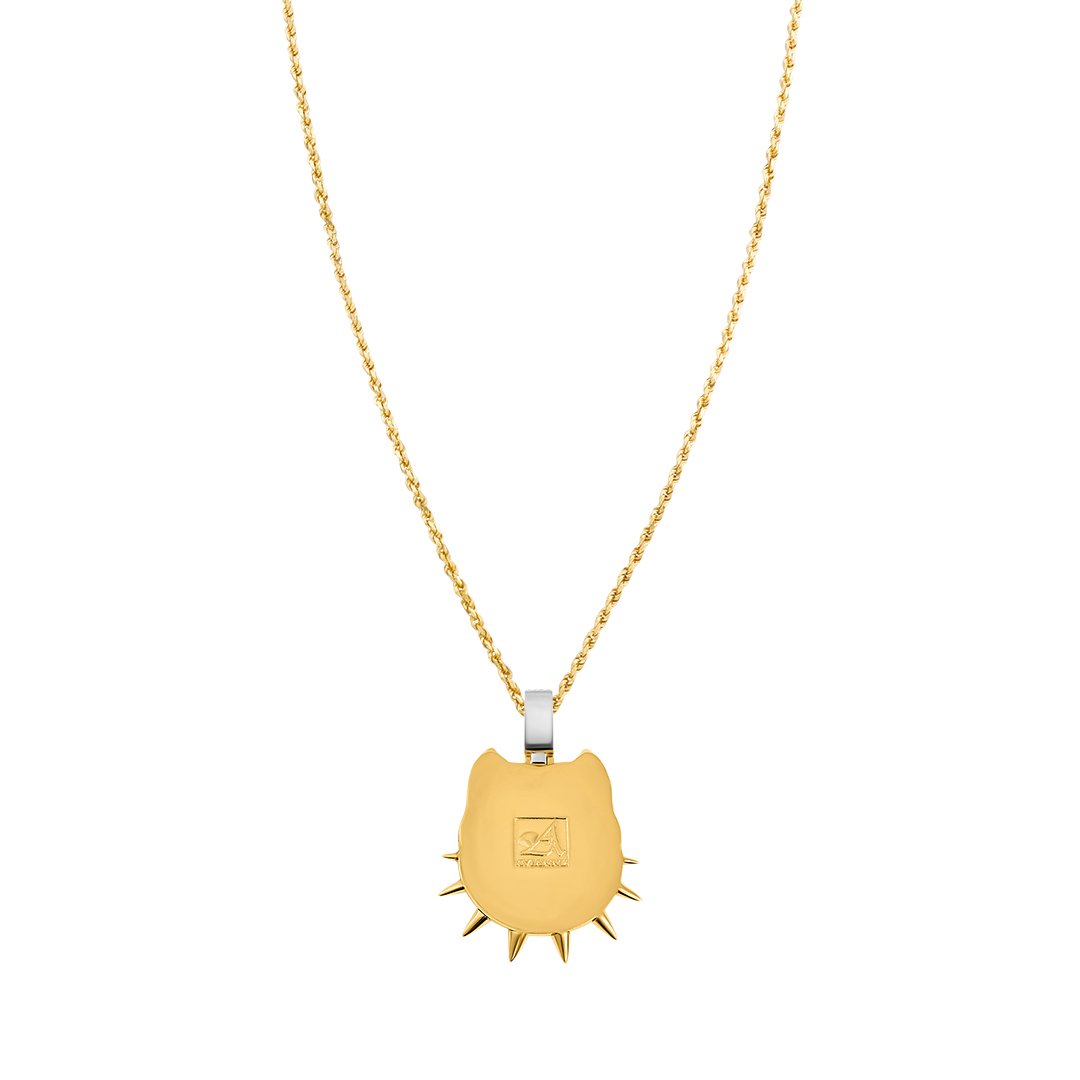 Yellow Diamond Pitbull Pendant in 14k Yellow Gold 10.13 Ctw