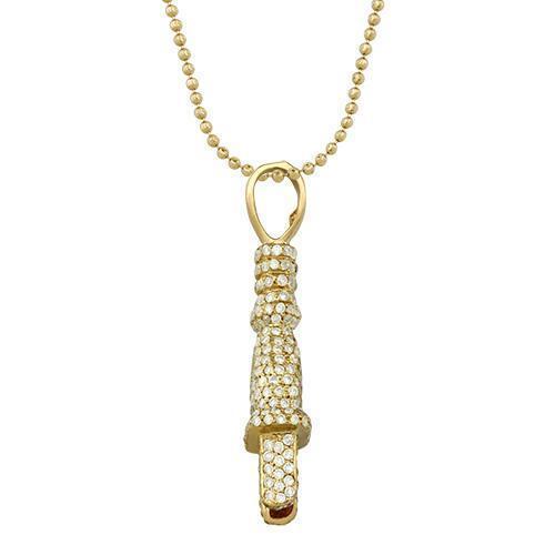 Diamond "Plug" Pendant in 14k Yellow Gold 2 Ctw