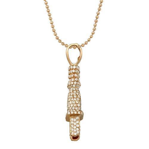 Diamond "Plug" Pendant in 14k Yellow Gold 2 Ctw