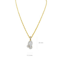 Thumbnail for Diamond Praying Hands Pendant in 10K Yellow Gold 0.51 Ctw