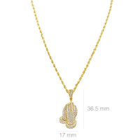 Thumbnail for Yellow Diamond Praying Hands Pendant in 10k Yellow Gold 1.15 ctw