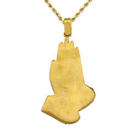 Thumbnail for Diamond Praying Hands Pendant in 14k Yellow Gold 4 Ctw