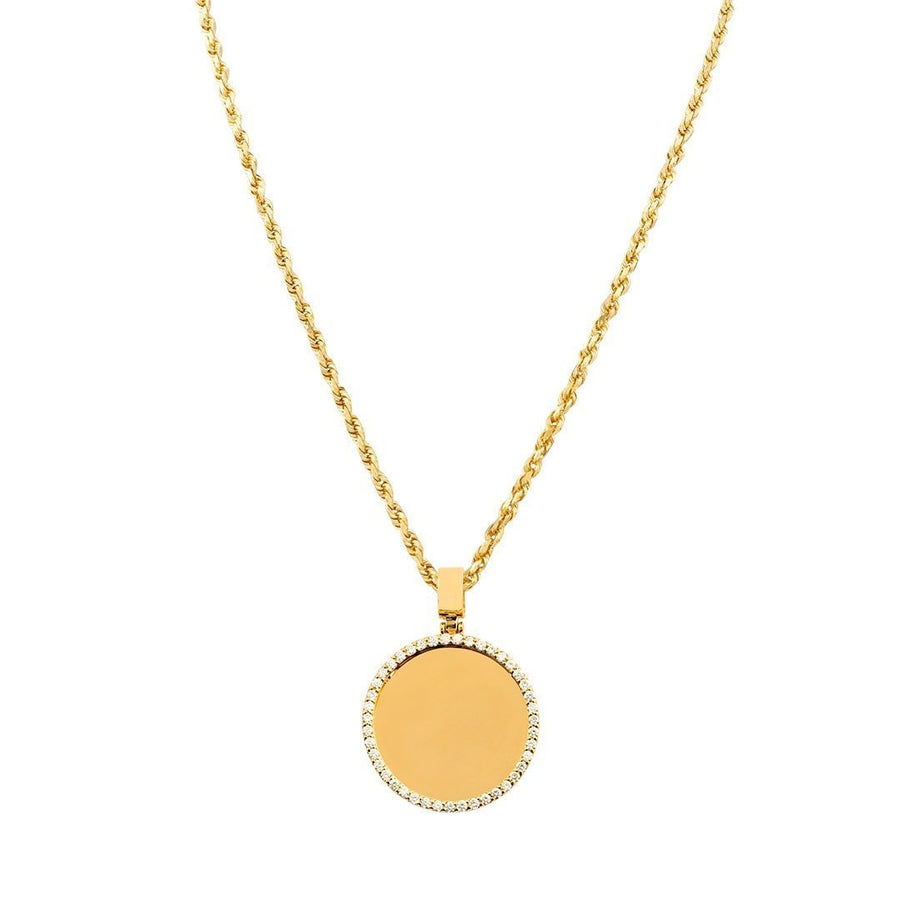 Diamond Rest In Peace Memory Frame Pendant in 14k Yellow Gold 2.15 Ctw