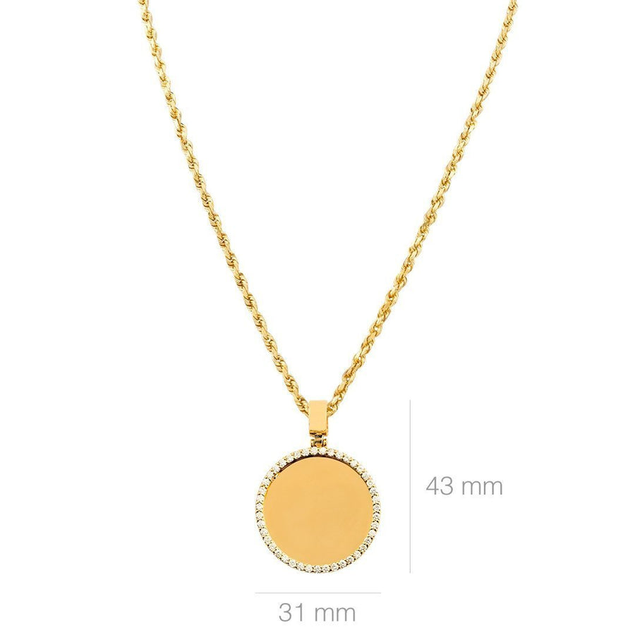 Diamond Rest In Peace Memory Frame Pendant in 14k Yellow Gold 2.15 Ctw