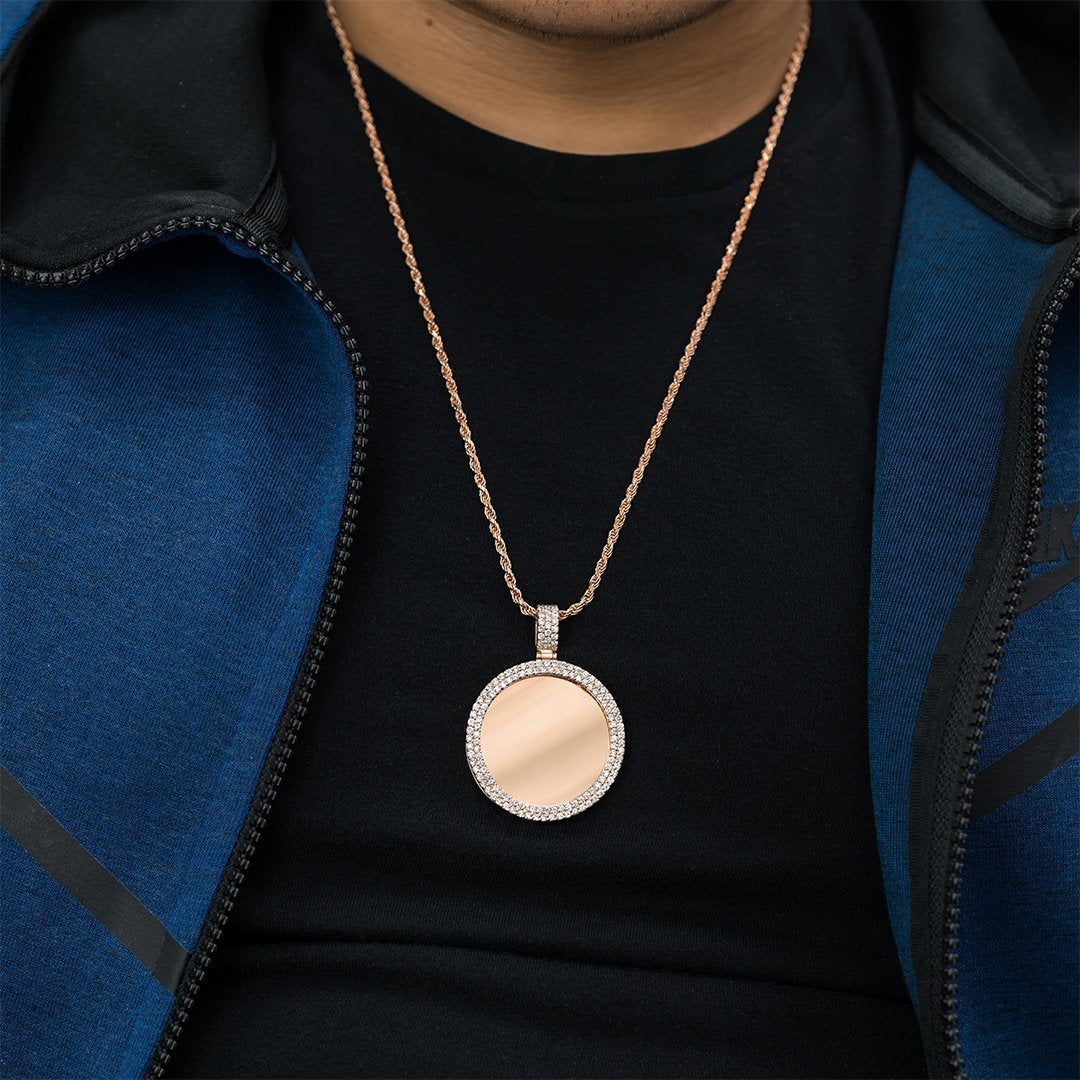 14k Rose Gold Diamond Memory Frame Pendant Ctw - Main Image