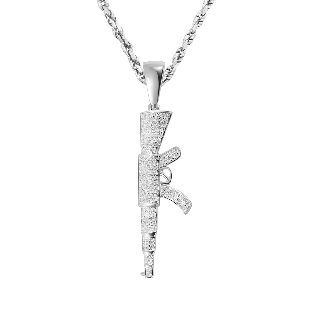 10k Gold Diamond Rifle Pendant 0.5 Ctw – Avianne Jewelers