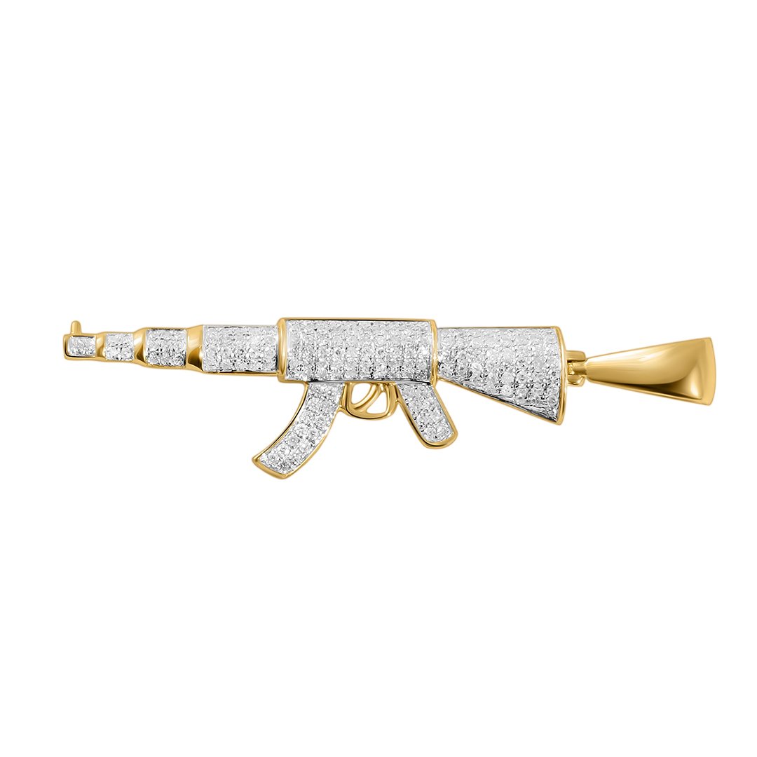 10k Gold Diamond Rifle Pendant 0.5 Ctw – Avianne Jewelers