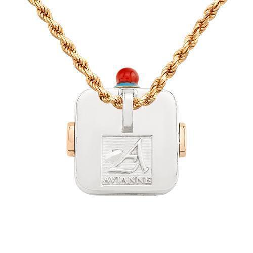 Diamond Robot Pendant in 14k Two Tone Gold 2.30 Ctw