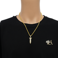 Thumbnail for 14k Yellow Gold Diamond Rocket Pendant 1.84 Ctw