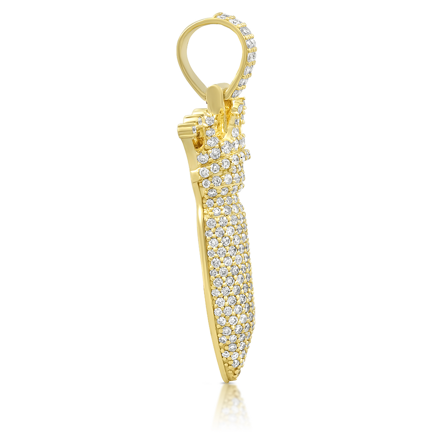 Colgante de cohete con diamantes en oro amarillo de 14 k (1,84 quilates)