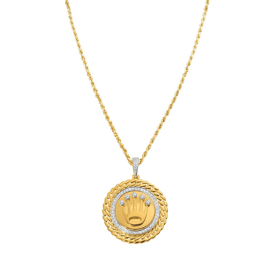 Yellow Diamond Rolex Pendant in 14k Yellow Gold 0.35 Ctw