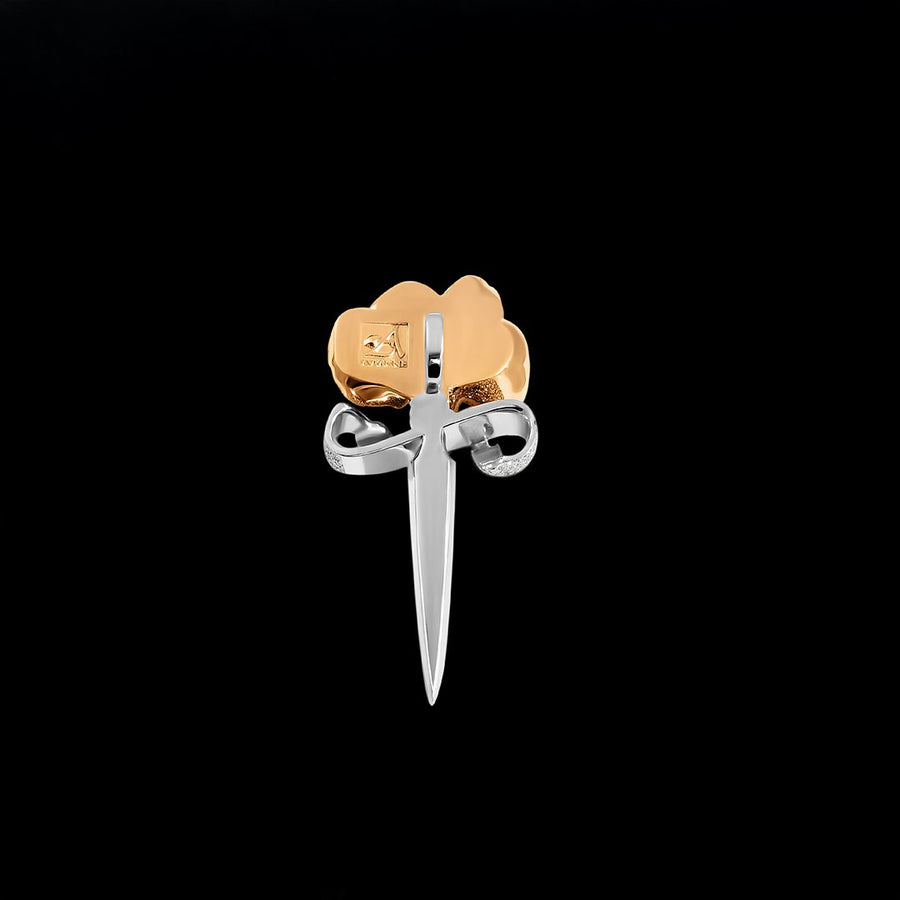White Diamond Rose Blade in 14k White Gold 7.88 Ctw