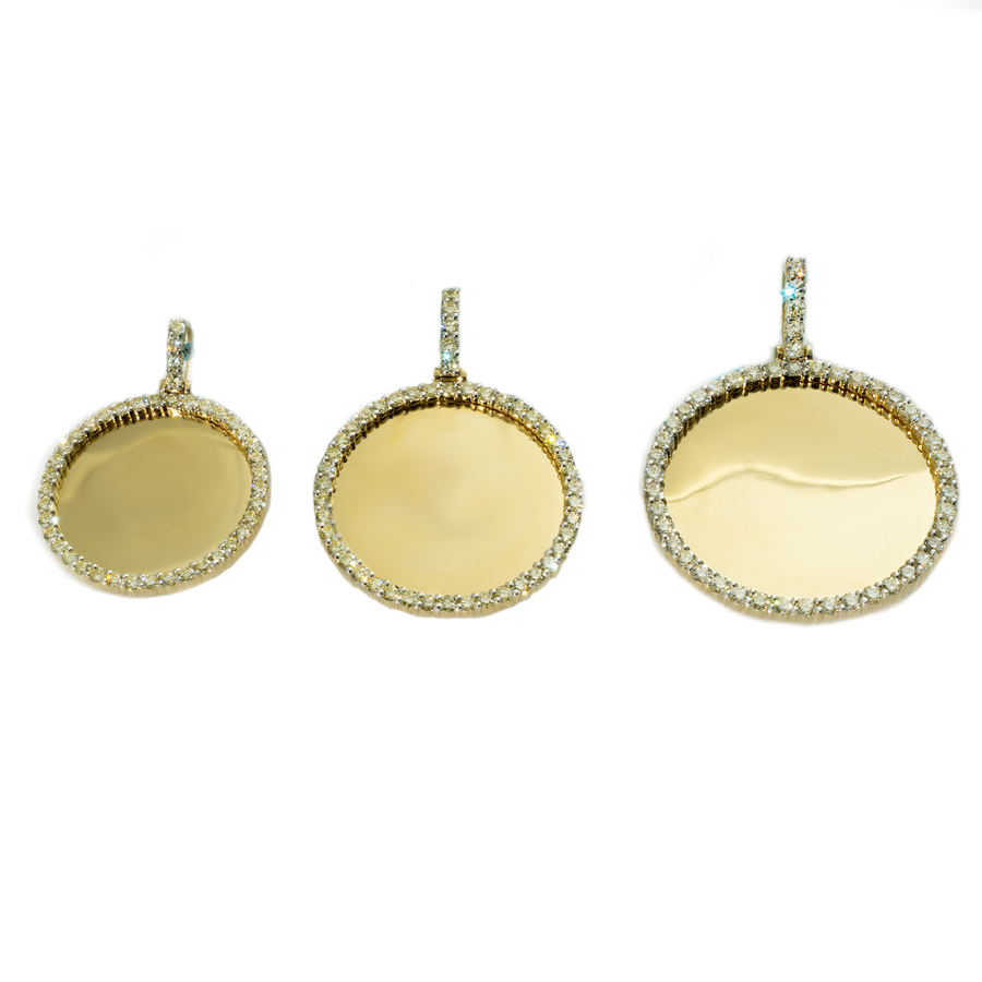 Small - 1.72 Ctw - 5.83 G Diamond Round Memory Pendant in 10k Yellow Gold 1.49 Ctw