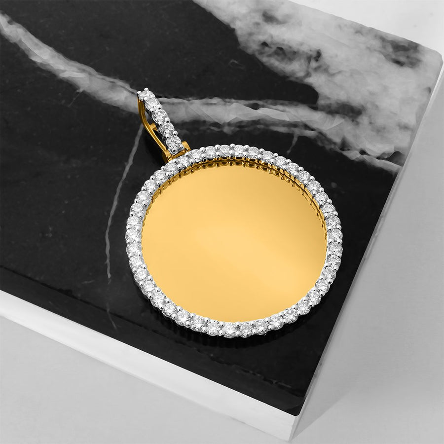 Small - 1.72 Ctw - 5.83 G Diamond Round Memory Pendant in 10k Yellow Gold 1.49 Ctw