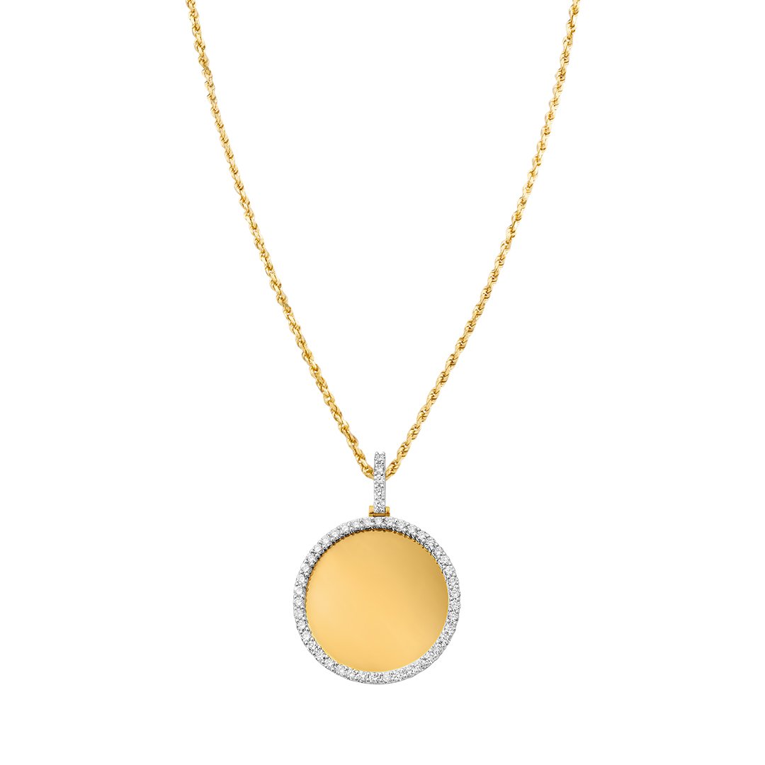 Yellow Diamond Round Memory Pendant in 10k Yellow Gold 3.33 Ctw