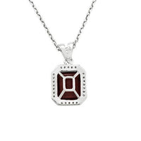 Thumbnail for White Diamond Ruby Pendant in 14k White Gold 16 inches 3.45 Ctw