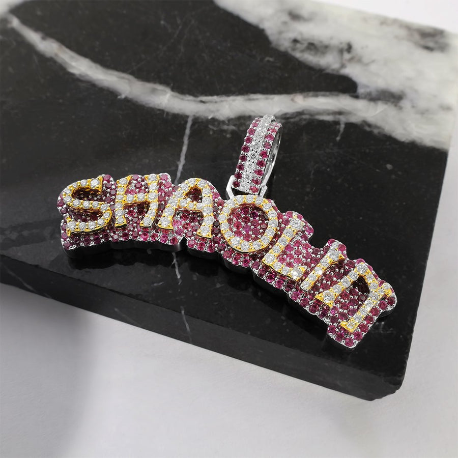 White Diamond Ruby Shaolin Piece in 14k White Gold