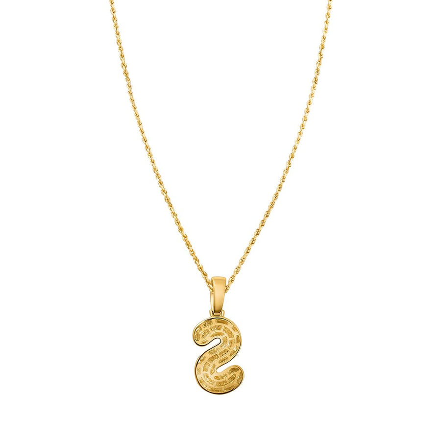 White Diamond S Pendant in 10k Yellow Gold .31 Ctw