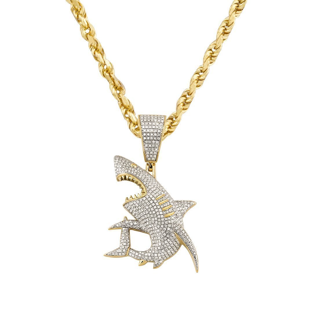 Diamond shark necklace Clearance