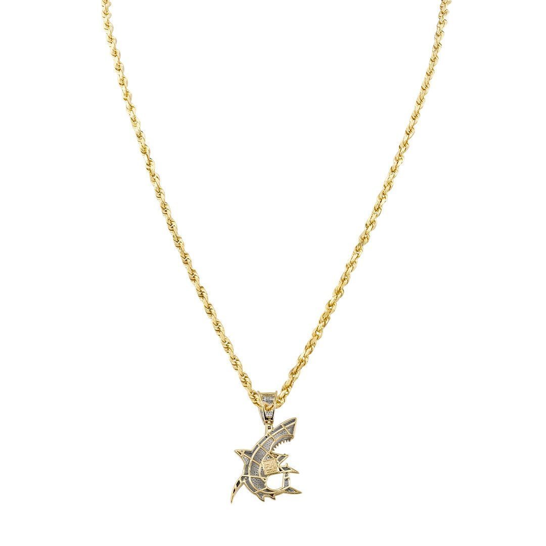 LAUREN RUBINSKI Shark 14-karat gold, leather and diamond necklace |  NET-A-PORTER