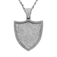 Thumbnail for 14k White Gold Diamond Shield Pendant 5 Ctw