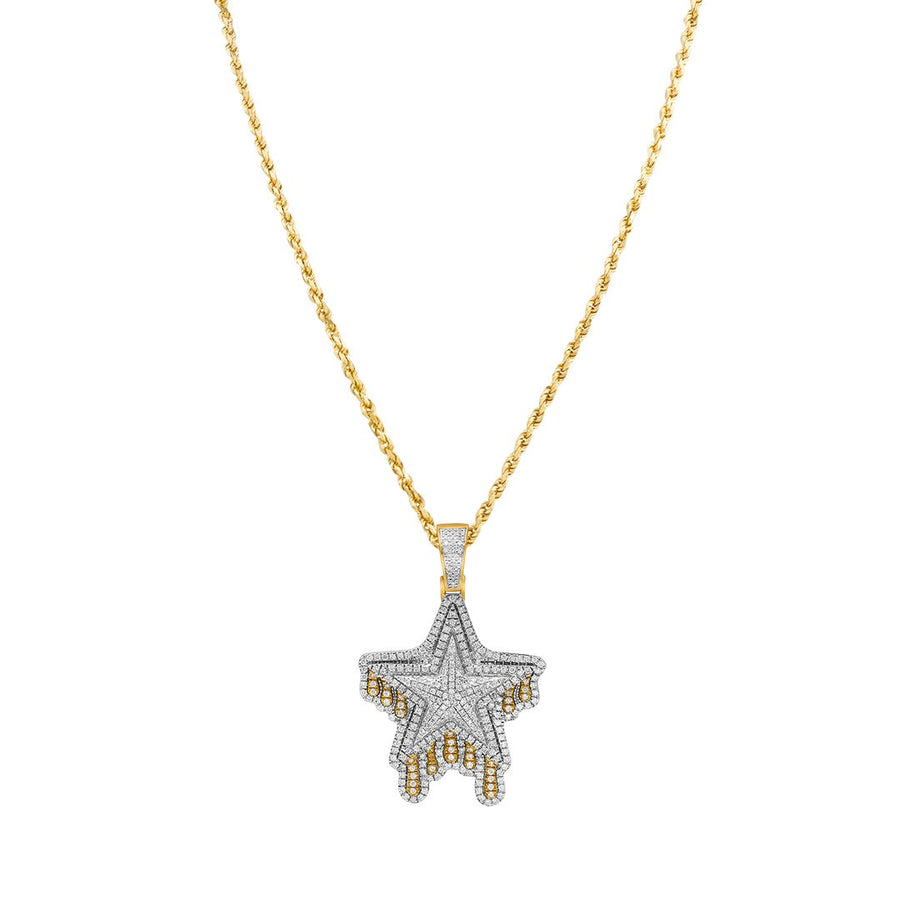 14k Yellow Gold Diamond Shooting Star Pendant 1.24 Ctw