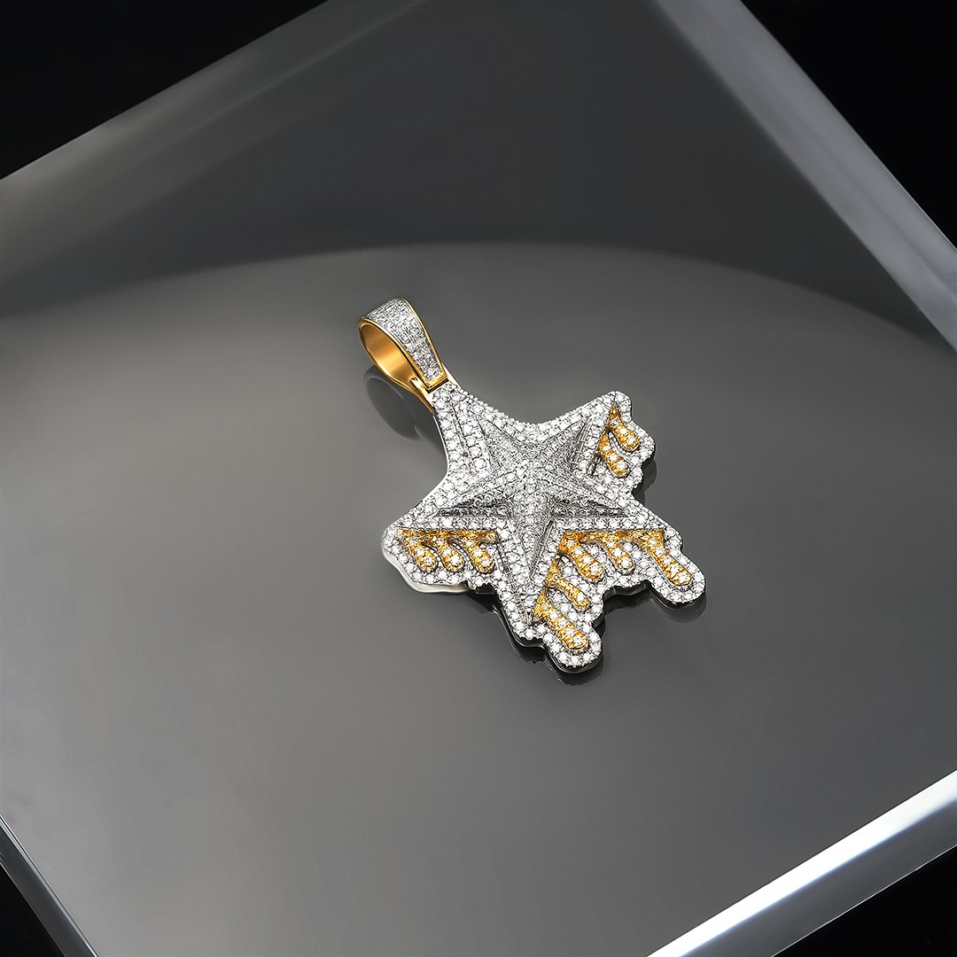 14k Yellow Gold Diamond Shooting Star Pendant 1.24 Ctw