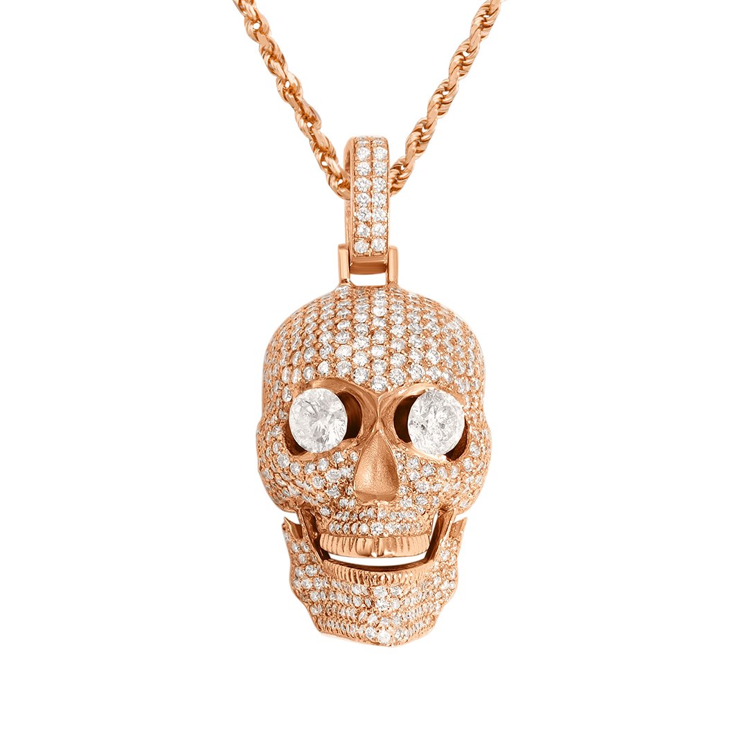 Shop Sydney Evan Men's Collection Gold & Diamond Mini Skull Charm