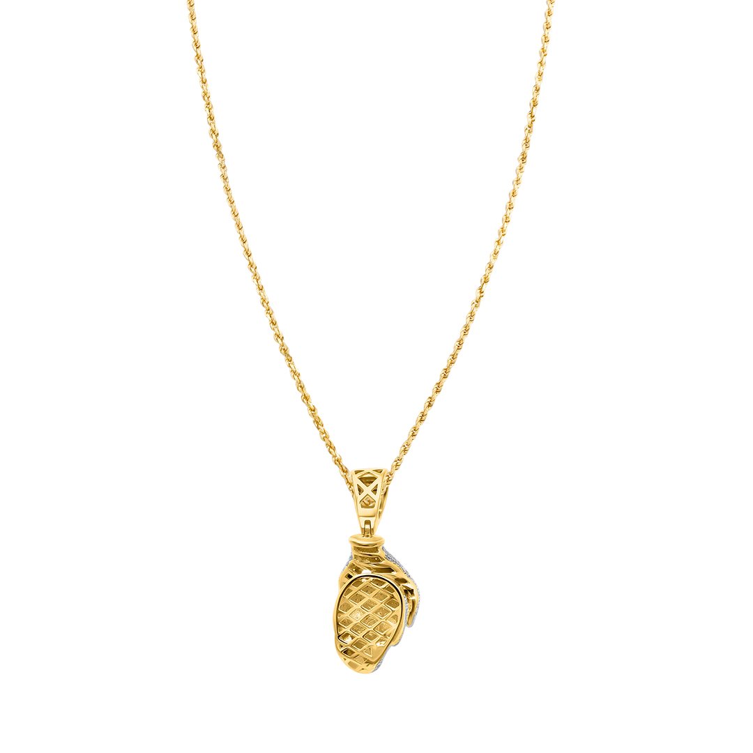 White , Yellow Diamond Skull Pendant in 10k Gold .92 Ctw