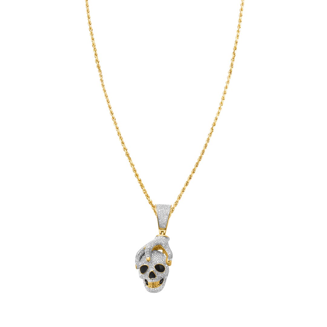 10k Gold Diamond Skull Pendant Ctw - Main Image