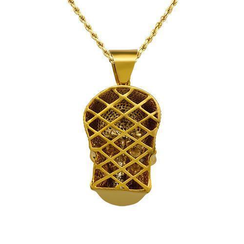 Diamond Skull Pendant with Black Diamonds in 10k Yellow Gold 7.15 Ctw