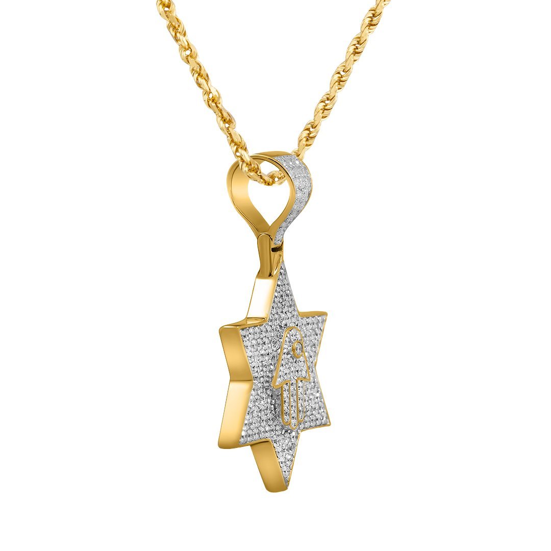 14k Yellow Gold Diamond Star of David 1.75 Ctw