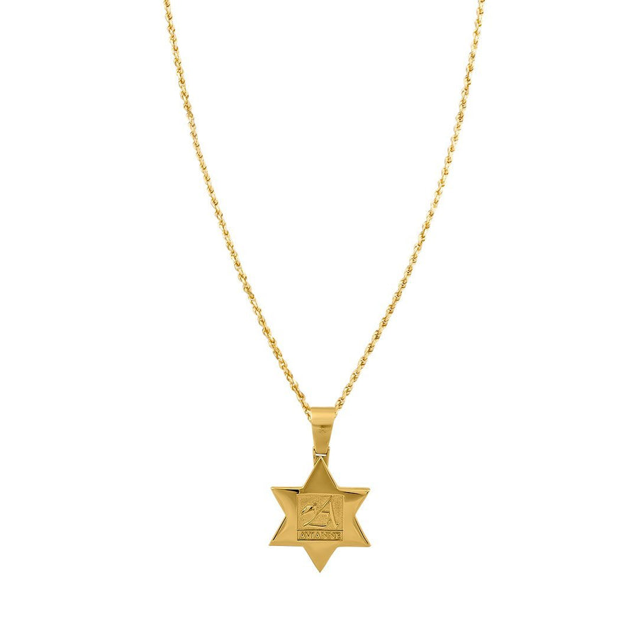 Estrella de David de diamantes en oro amarillo de 14 k de 1,75 quilates 