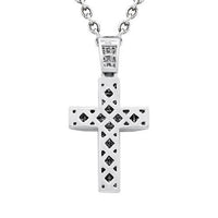 Thumbnail for Diamond Three Row Invisible Set Cross Pendant 14k White Gold 2.5 Ctw