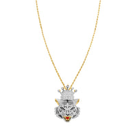 Thumbnail for White , Yellow Diamond Tiger Pendant in 10k Gold .69 Ctw