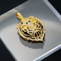Thumbnail for 14k Yellow Gold Diamond Tiger Pendant 4 Ctw