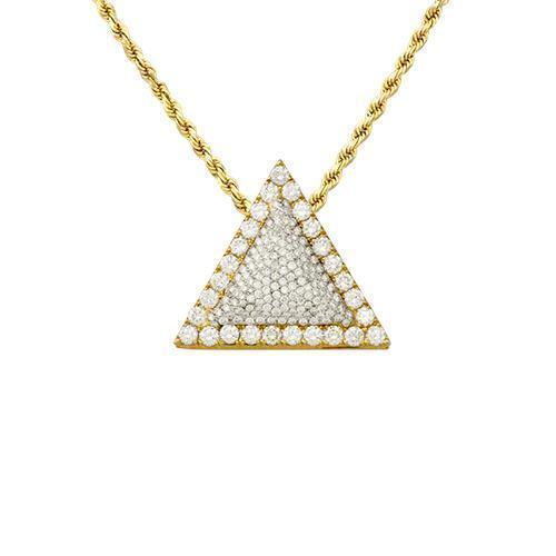 Diamond "Triangle" Pendant in 14k Yellow Gold 3.50 Ctw