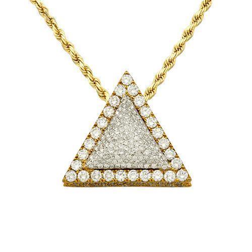 Diamond "Triangle" Pendant in 14k Yellow Gold 4.50 Ctw